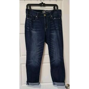 Women's Signature Jeans by Levi Strauss Dark Mid Rise Slim Cuffed Size 10